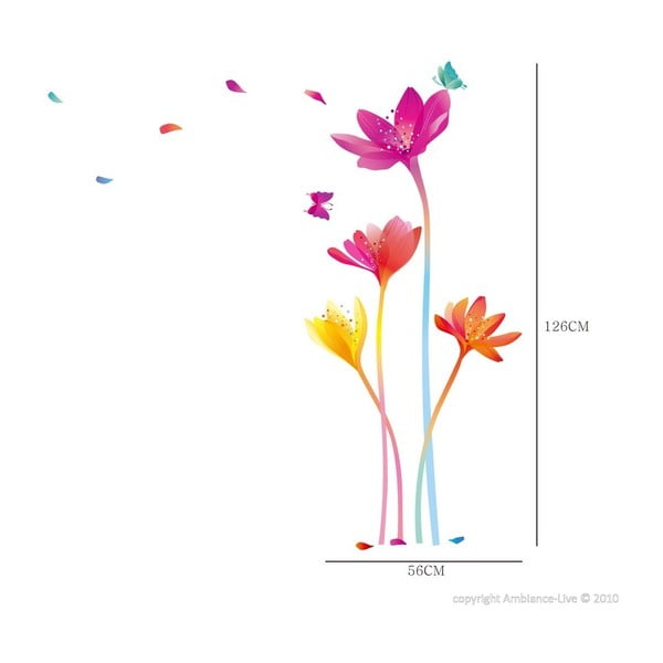 Set nalepk Ambiance Rainbow Flowers-image-1