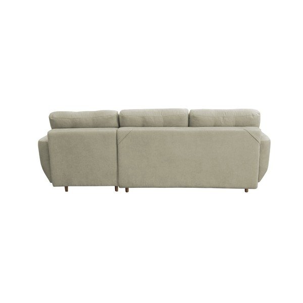 Kremasta raztegljiva sedežna garnitura s svetlimi nogami Mazzini Sofas Tulipe, desni kot-image-3