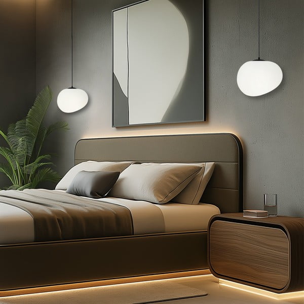 Črno-bela viseča svetilka ø 25 cm Stones – Candellux Lighting-image-1