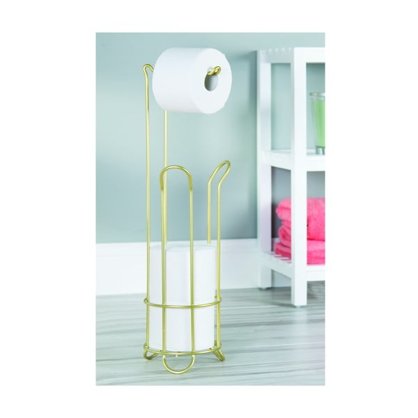 Jekleno stojalo za WC papir v zlati barvi Classico – iDesign-image-4