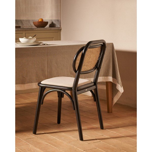 Črn/bež jedilni stol Doriane – Kave Home-image-1