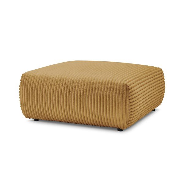 Gorčično rumen tabure iz rebrastega žameta Lucien – Bobochic Paris-image-3