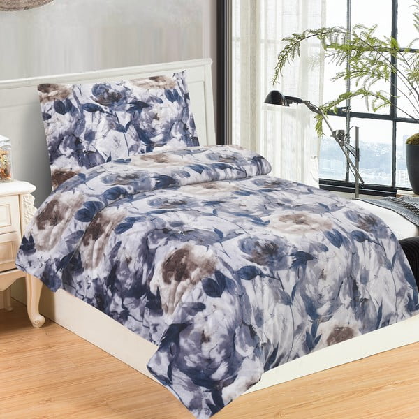 Vijolična enojna posteljnina iz mikropliša 140x200 cm Riana – My House