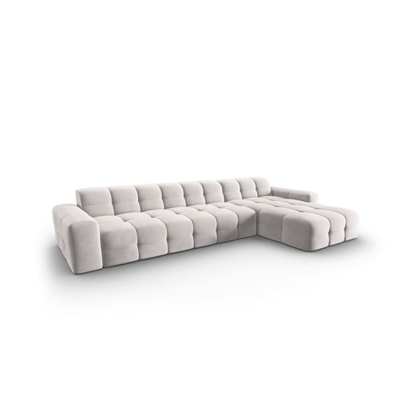 Svetlo siva žametna kotna zofa (desni kot) Kendal - Micadoni Home-image-3