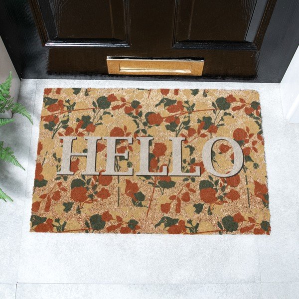 Predpražnik iz kokosovih vlaken 40x60 cm Hello Floral – Artsy Doormats-image-2