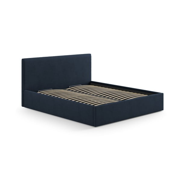 Temno modro oblazinjeno vzglavje 150,5x100 cm Remo – Micadoni -image-3