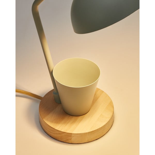 Mentolno zelena namizna svetilka s kovinskim senčnikom (višina 37 cm) Katia – Kave Home-image-3