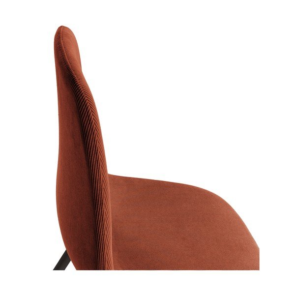 Oblazinjeni jedilni stoli v kompletu 4 ks v barvi terakote Minka – Marckeric-image-3