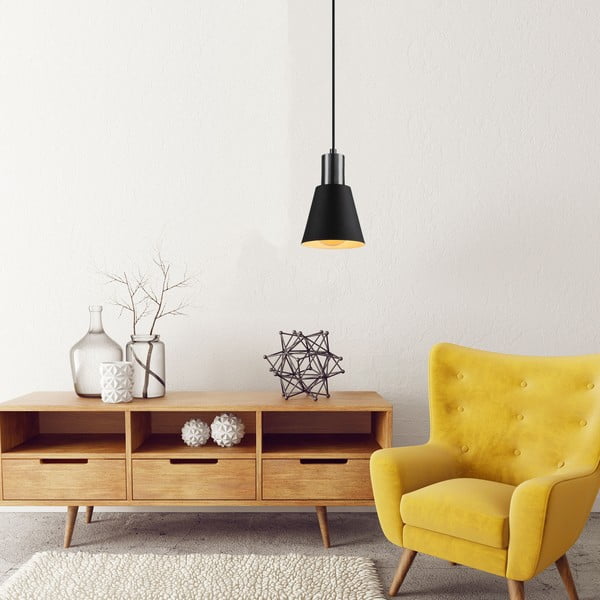 Črna viseča svetilka ø 14 cm Kem – Opviq lights-image-1