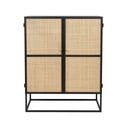 Visoka komoda iz črnega ratana 80x100 cm Guuji - White Label