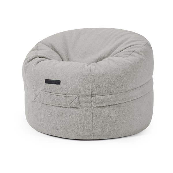 Svetlo siva otroška vreča za sedenje iz tkanine bouclé Roll 80 – SLOWDOWN