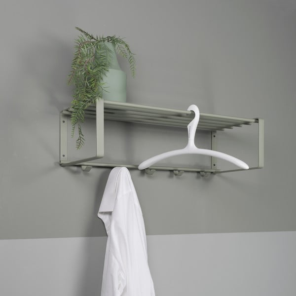 Prašno zelen kovinski stenski obešalnik s polico 70 cm Rex – Spinder Design-image-3
