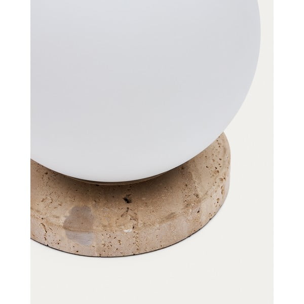 Bela namizna svetilka s steklenim senčnikom (višina 22 cm) Malachi – Kave Home-image-4