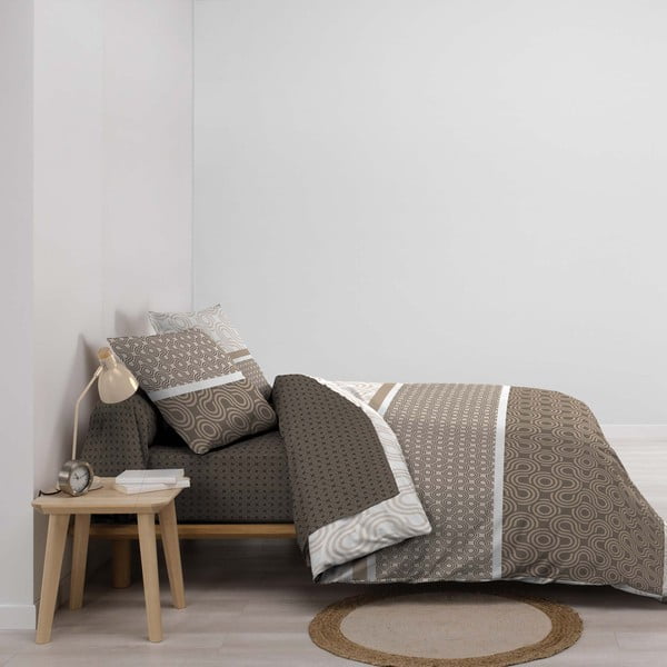 Rjava bombažna podaljšana posteljnina za zakonsko posteljo z rjuho 6-delna 240x220 cm Pacha – douceur d'intérieur-image-1