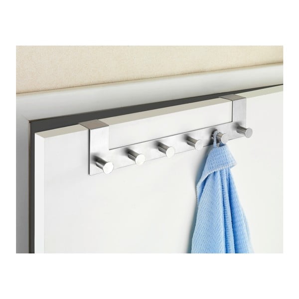 Obešalnik za vrata s 6 kavlji v srebrni barvi Wenko Celano-image-1