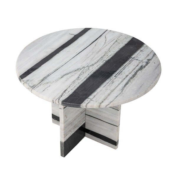 Črno-bela marmorna okrogla klubska mizica ø 61 cm Rosito – Bloomingville-image-3