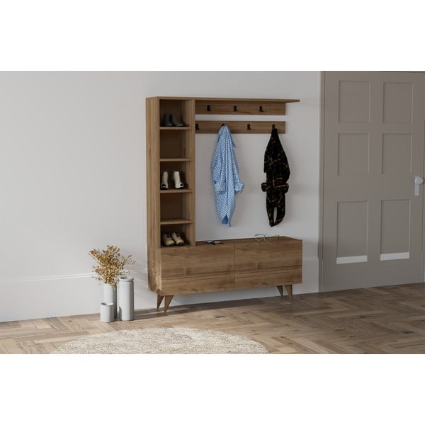 Predsobni komplet v orehovem dekorju Hale - Kalune Design-image-1