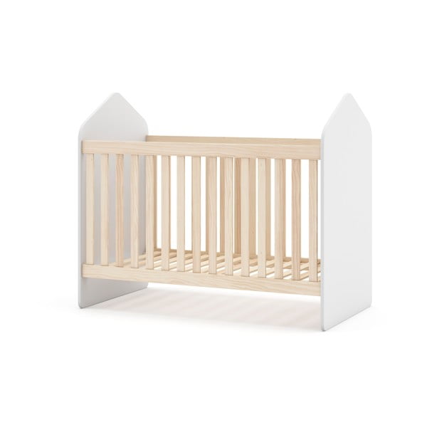 Bela/naravna otroška posteljica v borovem dekorju 60x120 cm Estefania – Marckeric-image-3