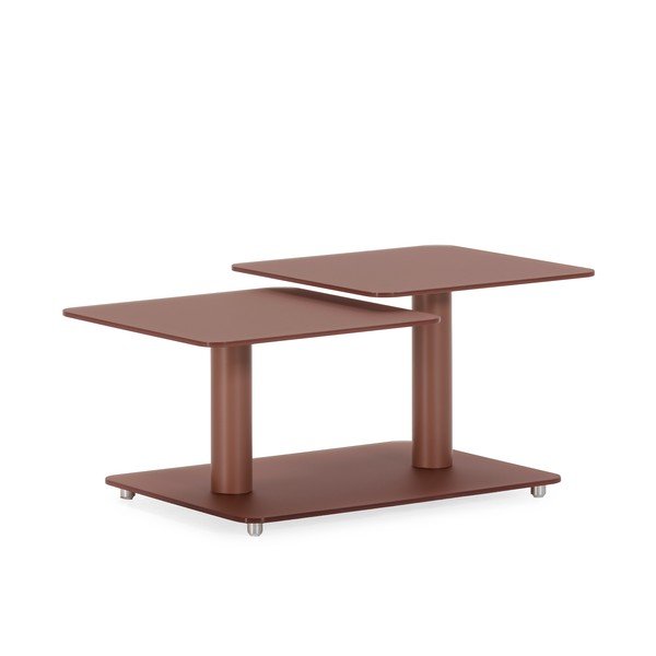 Steklena klubska mizica v barvi terakote 54x115 cm Elvi – Marckeric