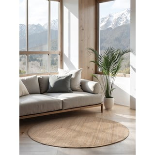 Okrogla preproga iz jute v naravni barvi ø 200 cm Bouclé Jaipur – Hanse Home