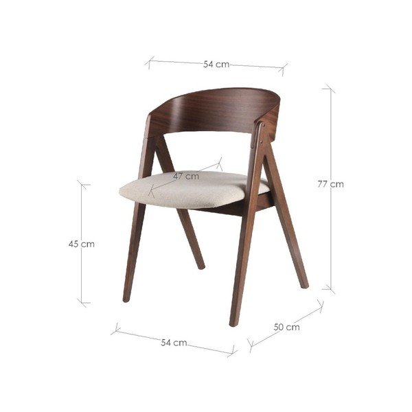 Komplet 2 jedilnih stolov z bež sedežno blazino sømcasa Rina-image-1