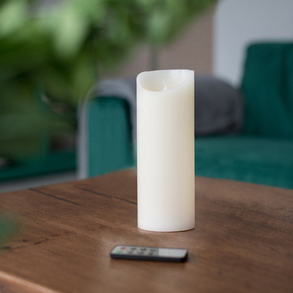 LED sveča z daljinskim upravljalnikom DecoKing Wax, višina 20 cm-image-1
