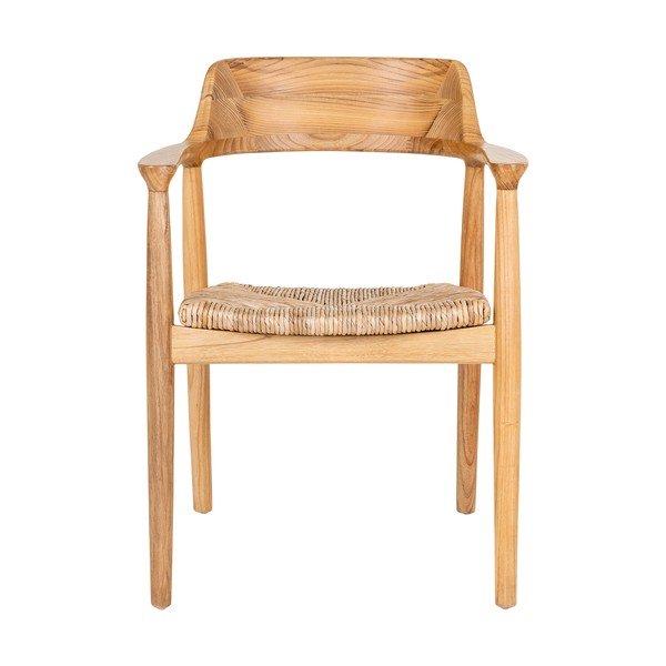 Jedilni stol z nasloni za roke iz masivnega lesa v naravni barvi Getafe – House Nordic-image-4