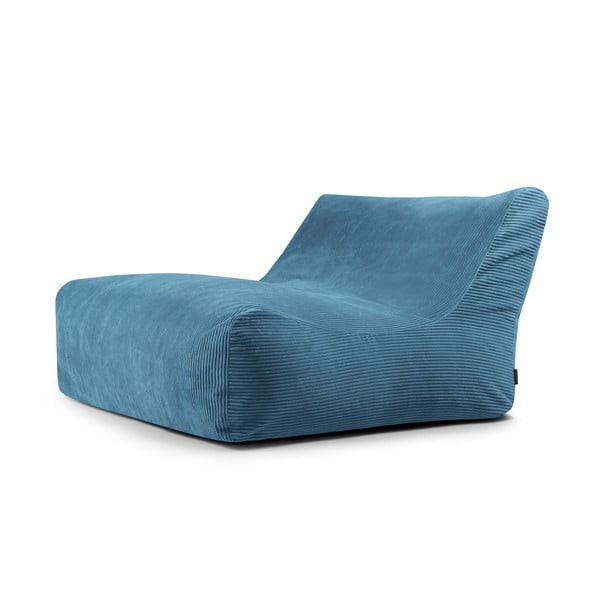 Modra vreča za sedenje iz rebrastega žameta Sofa Lounge – SLOWDOWN