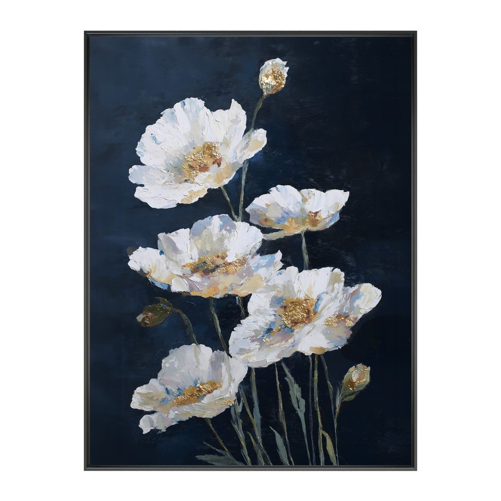 Tiskana slika z okvirjem 60x80 cm White Poppies
