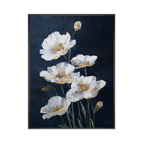 Tiskana slika z okvirjem 60x80 cm White Poppies – Styler