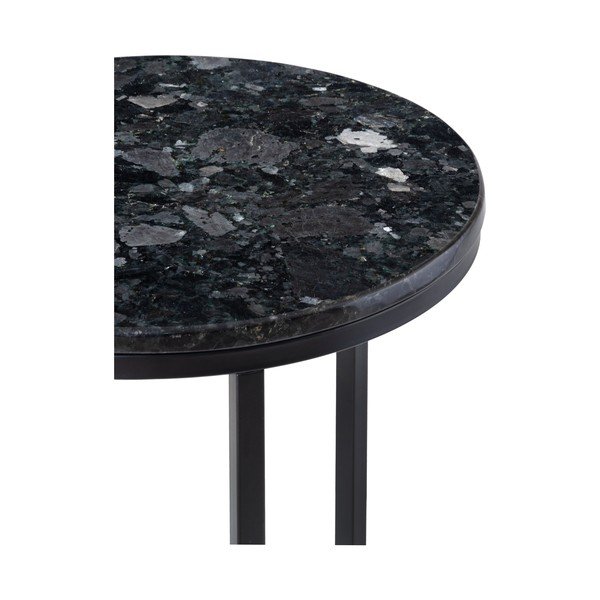 Miza iz črnega granita s črnim podnožjem RGE Crystal, ⌀ 50 cm-image-4