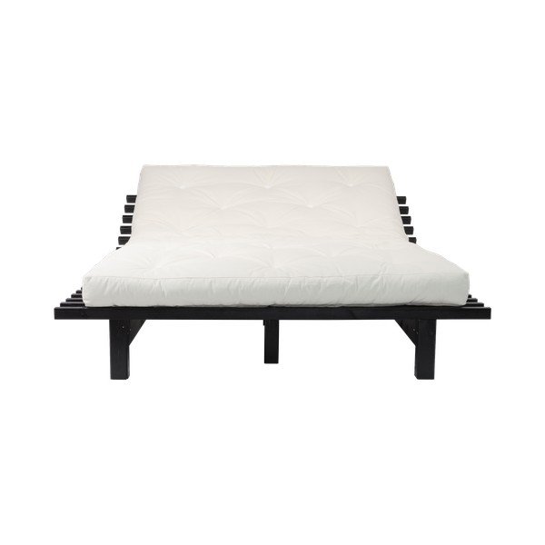 Dvoposteljna postelja iz borovega lesa z ležiščem Karup Design Blues Double Latex Black/Natural, 160 x 200 cm-image-3
