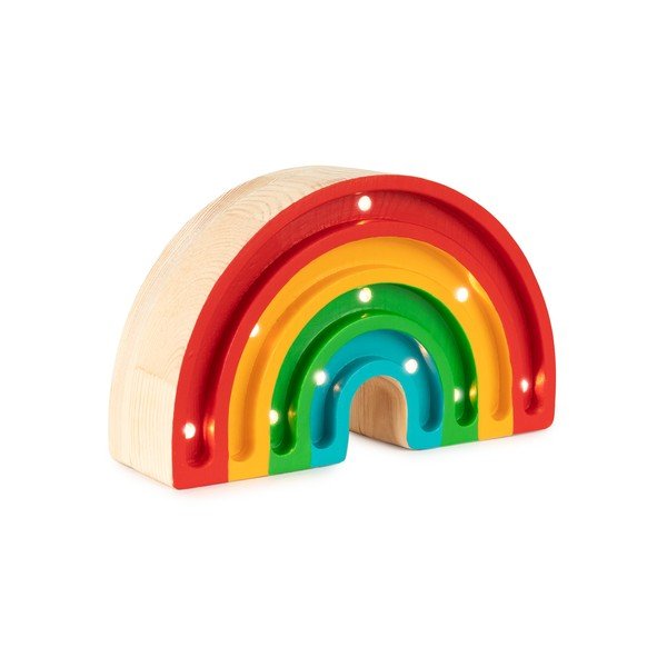 Barvita namizna svetilka iz borovega lesa Little Lights Rainbow, širina 20 cm-image-1