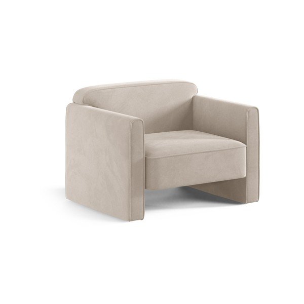 Bež žameten fotelj Abby – Micadoni 