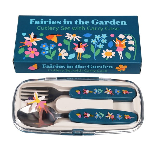 Moder otroški jedilni pribor iz nerjavečega jekla 2 ks Fairies in the Garden – Rex London-image-2