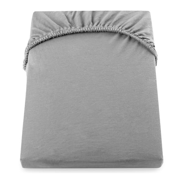 Siva elastična rjuha DecoKing Nephrite, 80/90 x 200 cm