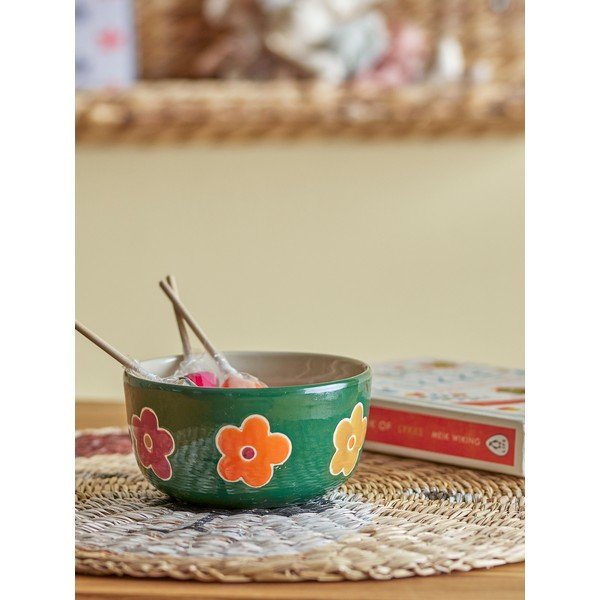 Temno zelena otroška skleda iz kamenine ø 12 cm Addy – Bloomingville Mini-image-2