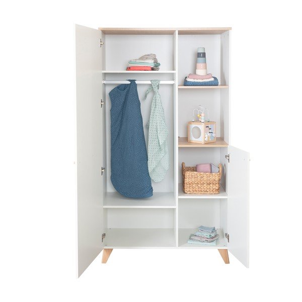 Bela otroška garderobna omara v hrastovem dekorju 52x180x180 cm Léon – Roba-image-3