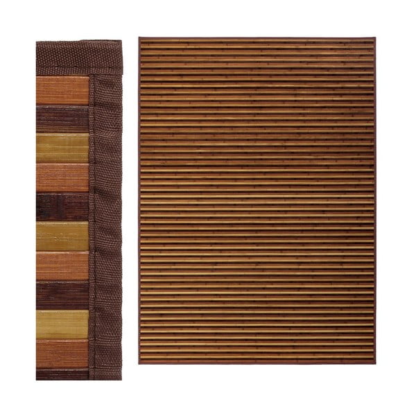 Gorčično rumena in rjava bambusova preproga 180x250 cm – Casa Selección-image-1