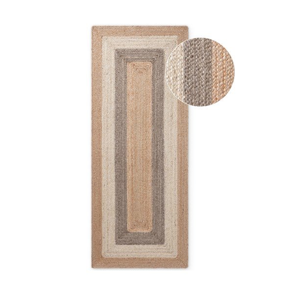 Obojestranski/ročno tkan tekač iz jute 80x200 cm Juno – Hanse Home