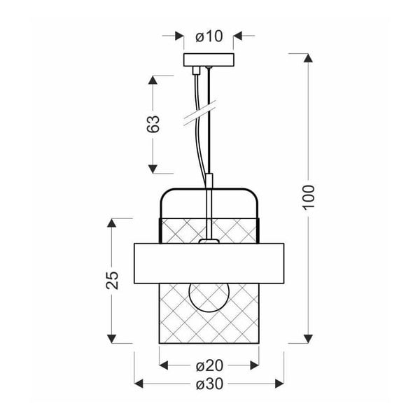 Kovinska viseča svetilka v črno-medeni barvi ø 30 cm Fiba - Candellux Lighting-image-2