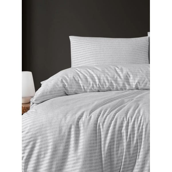 Svetlo siva posteljnina za zakonsko posteljo/podaljšana z rjuho/4-delna 200x220 cm – Mila Home-image-2