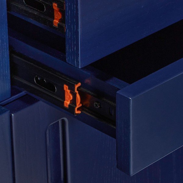 Temno moder/siv regal iz masivnega jesena 45x177 cm Study – Hübsch-image-3