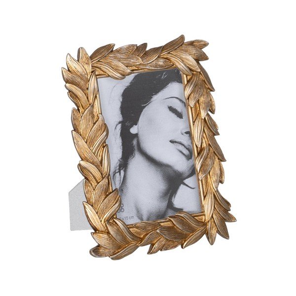 Stoječ okvir iz poliresina v zlati barvi 16x20,5 cm Leaves – Ixia