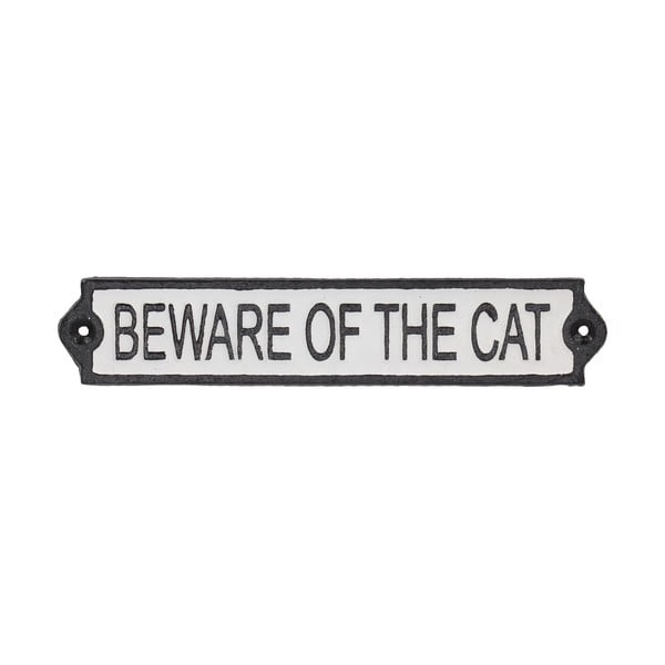 Litoželezni dekorativni znak 26x5 cm Beware of the Cat – Esschert Design