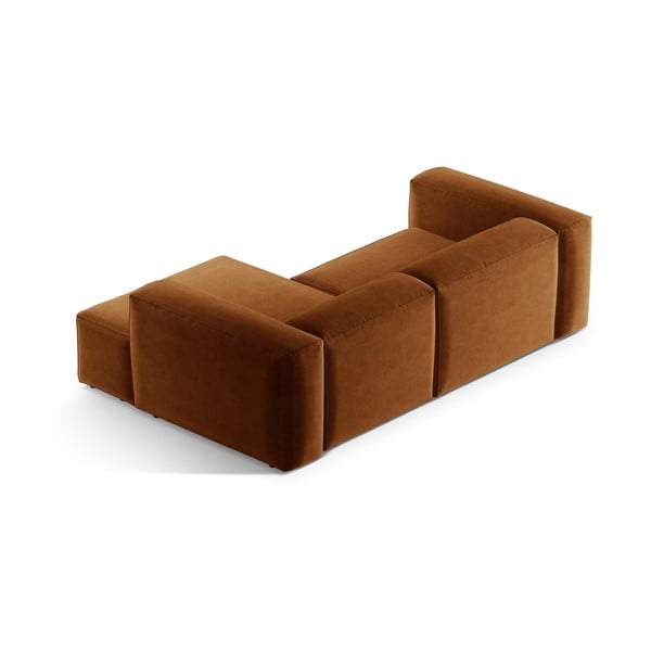 Opečnato oranžna kotna sedežna garnitura (desni kot/z ležalnikom) Bergamo – Cosmopolitan Design-image-4