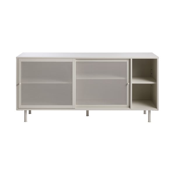Siva kovinska komoda z drsnimi vrati 160x75x47 cm Veep – Unique Furniture