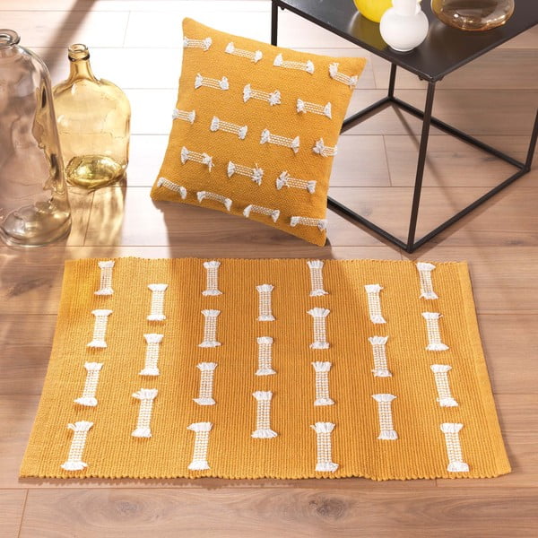 Oker rumena pralna preproga 50x80 cm Juline – douceur d'intérieur-image-1