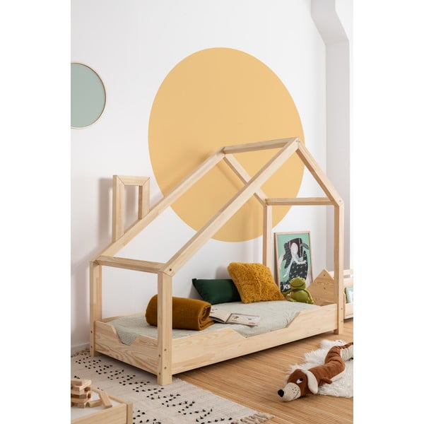 Otroška postelja hiška iz borovega lesa Adeko Luna Bek, 80 x 160 cm-image-1