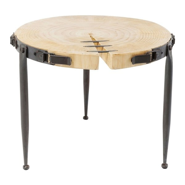 Kare Design Kavna mizica Bosco iz borovega lesa, Ø 41 cm